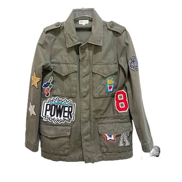 Sunset + Spring Utility Jacket Army Green Patch Coat Pockets Womens Size XS - Picture 1 of 10